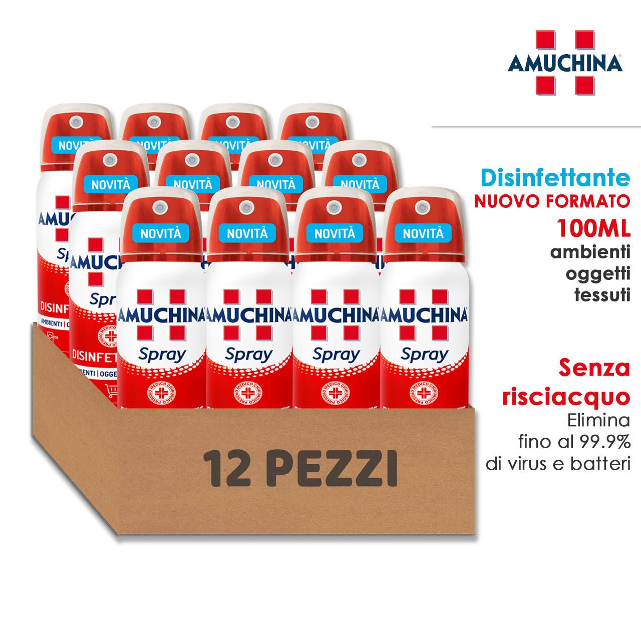 Amuchina Spray disinfettante - 12x100ml - Medicalteashop