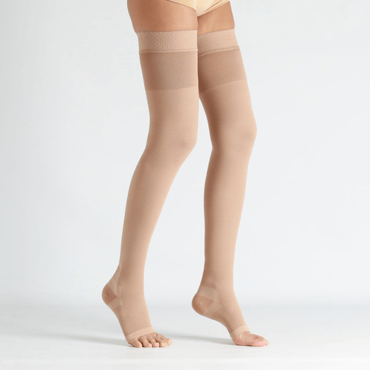 Autoreggenti KKL1 Cotone punta aperta beige Dispositivo Medico CE - Medicalteashop